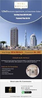 Burj Royale By Emaar Properties At Downtown Dubai Is A New Development Featuring A Tower With 58 Floors Offers Premium 1 2 A Emaar Properties Dubai Property