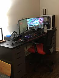 Side View Of The New Setup Feat You Guessed It Ikea Gaming Room Setup Laptop Gaming Setup Room Setup