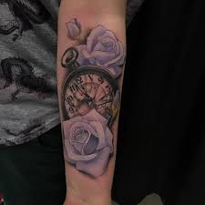 Rose and pocket watch tattoo source. My New Smashed Pocket Watch And Roses Tattoo And Photo By Adam Jones Awake Arise York Uk Tattoos