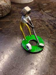 Nuts Bolts Golfer Recycled Metal Art Scrap Metal Art Welded Metal Projects