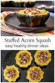 Stuffed Acorn Squash With Turkey And Pine Nuts Recipe Recipes Acorn Squash Acorn Squash Recipes