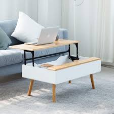 Lift top coffee table with storage and shelves, modern lift tabletop dining table with hidden compartment and 3 cube for home office living room reception, real wood legs, white. Zen S Bamboo Lift Top Coffee Table Hidden Storage Drawer Living Room Furniture Buy Online In Botswana At Botswana Desertcart Com Productid 87309877