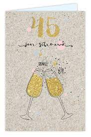 Hippe Feestelijke Uitnodiging 45 Jaar Getrouwd Champagne Glazen Huwelijksverjaardag Kaarten Huwelijks Gelukwensen Huwelijksjubileum