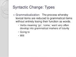 Syntactic aspects of topic and comment by: Types Of Language Change