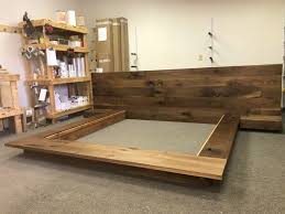 floating platform bed frame with single drawer floating nightstands walnut woodworking platform bed designs floating platform bed floating bed frame