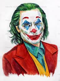 Joker Joaquin Phoenix Watercolor Painting Original Artwork Watercolor Paintings Joaquin Phoenix Original Paintings