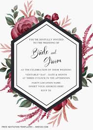 Free Burgundy Floral Wedding Invitation Templates For Word Download Hundreds Free Printable Birthday Invitation Templates