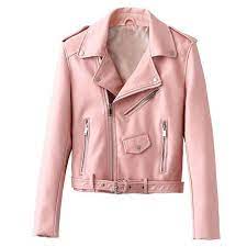 Yoins Pink Leather Punk Jacket 55 Liked On Polyvore Featuring Outerwear Jackets Leather Jacke Pink Leather Jacket Pink Moto Jacket Leather Jackets Women