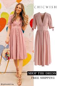 Summer Edition Button Down V Neck Dress In Peach In 2020 Colorful Fashion Pretty Outfits Dresses