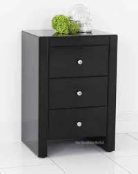 View Item Venetian Black Glass 3 Drawer Bedside Table Mirrored Bedroom Furniture Ven78 Mirrored Bedroom Furniture 3 Drawer Bedside Table Bedroom Mirror