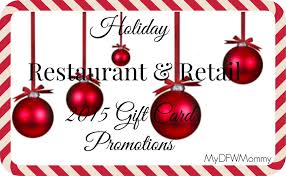Restaurant Retail Holiday Gift Card Deals My Dfw Mommy Holiday Gift Card Gift Card Deals Restaurant Gift Cards