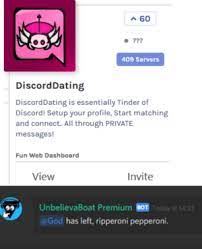Join now, and go back in time. 60 409 Servers Discorddating I Discord Setup Your Profile Start Matching And Connect All Through Private Messages S Essentially Tinder Of Fun Web Dashboard View Invite Unbelievaboat Premium Bot Today At 14
