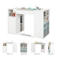 Counter height craft table in white. South Shore Furniture Crea Counter Height Craft Table 53 25 In X 26 75 In X 34 In White 7550729 Rona