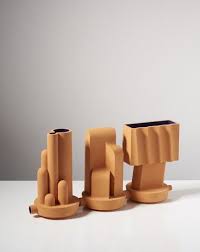 Le Concours Contenant Atelier Polyhedre Vases Communicants Averse Cascade Et Abysse 2015 Faience Rouge Et Email Bleu De Se Modern Crafts Ceramics Pottery