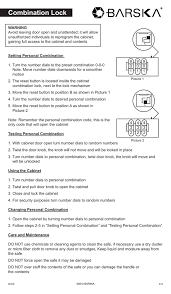 · if this doesn't open the lock, . Barska Ax11820 Safe Owner Manual Manualzz
