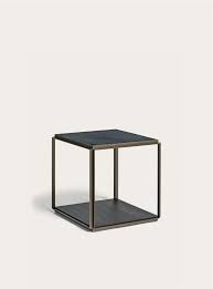 Shakedesign Coffee Table Frame Coffee Table With Light Bronze Metal Structure Top With Leather P46 Nabuk Liscio Col Blu In 2020 Coffee Table Coffee Table Frame Table