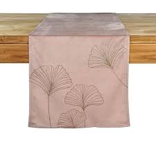 Tischlaufer Ginkgo L 40cm X B 150cm Altrosa De Tischlaufer Altrosa Rosa