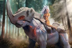 This collection presents the theme of cartoon wallpapers. 790280 Technics Fantasy Rhino Blonde Girl Robot Mocah Hd Wallpapers