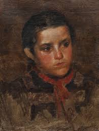 AXEL ANDERSSON. Portræt af mand. Olie på lærred. Usigneret. Kunst