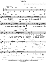 Camila Cabello Feat Young Thug Havana Sheet Music Leadsheet In G Minor Transposable Download Print Lead Sheet Young Thug Camila Cabello