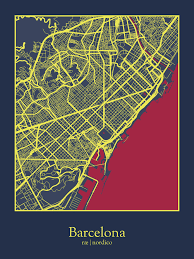Like facebook map để cập nhật tin du học mới mỗi ngày. Barcelona Spain Map Print Map Print Map Art Map Design