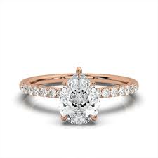 5.5ct Pear Lab Grown Diamond Engagement Ring | (F+ Color) |18K ...