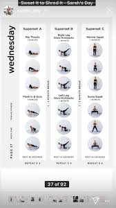 Pin By Verina Awny On Sarah S Day Workouts In 2020 Sarah Day At Home Workout Plan Fitness Workout For Women