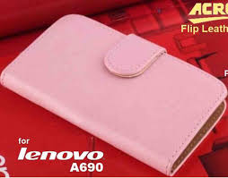 Flip Cover for Lenovo A690 - Pink ...