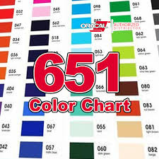 Color Chart Only Oracal 651