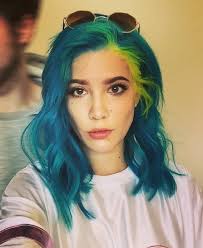 Manespiration Halsey Goes Neon By Danny Moon Blue Hair Hair Yellow Hair