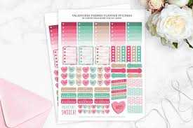 valentines planner stickers with a cute theme free diy candy