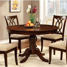 Round Table Top With Pedestal Dining Table Wood Brown Cherry Furniture Of America Round Pedestal Dining Round Dining Room Dining Room Small