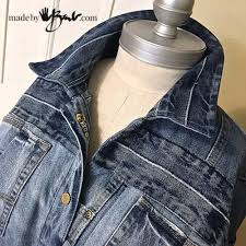Always draw the waistline inclined from the supporting towards the relaxed leg. Upcycle Denim Jeans To Jacket Made By Barb Easy Piecing Of Repurposed Jeans Into A Stylish Jacket No Pressure Pattern