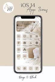 Custom Beige Ios Iphone Ios 14 App Icons Widgetsmith Ios Etsy App Icon Messaging App App