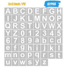 Set of four lettering and numbers stencils from 5mm to 30mm. 62pcs 5 Inch Letter And Number Stencils Reusable Washable Alphabet Stencils Environment Friendly Pet Art Craft Templates Stencils Aliexpress