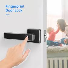 The snib to lock/unlock is in the rose next to the lever. China Smart Fingerprint Bluetooth Automatic Control Unlock In One Step For Domestic Door Handle Lock China Fingerprint Door Lock Bluetooth Door Lock