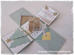 Explosionsbox Zu Weihnachten In Minzmakrone Und Gold Gutschein Basteln Weihnachten Geschenke Verpacken Weihnachten Verpackung Weihnachten