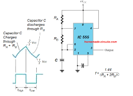 Basic 555 monostable multivibrator circuit. Ic 555 Astable Calculator