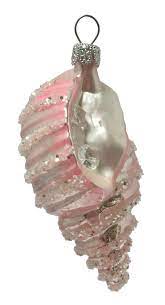 Leonardo silver art shell trinket box ornament reduced. Pink Glittered Conch Seashell Polish Glass Christmas Tree Ornament Beach Shell Walmart Com Walmart Com
