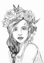 Inspired by nature or completely surreal, these drawings differ from mandalas because they are not concentrated on a single point. Modern Romance Coloring Book Unique Flower Crown On Behance Vinok Pinterest Flower Crown Drawing Crown Drawing Flower Drawing