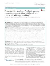 Spread of pathogens form online. Pdf A Comparative Study Do Clickers Increase Student Engagement In Multidisciplinary Clinical Microbiology Teaching
