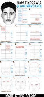 Written out step by step drawing instructions (step 01) draw a vertical line down the center. How To Draw A Black Man S Face From The Front View Easy Step By Step Drawing Tutorial How To Draw Step By Step Drawing Tutorials