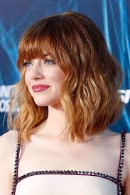 8 frisuren für dicke schulterlange haare. Lob With Fringe Redhead Emma Stone Hair Hair Styles Strawberry Blonde Hair
