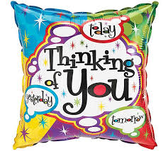 Thinking Of You Today Yesterday Tomorrow Speech Bubbles Candy Cup Rejoice Balloons Llc