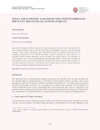 In 2017, the government had specifically stated that bitcoin should be treated as property, and was subject to capital gains tax. Pdf Legal And Economic Analysis Of The Cryptocurrencies Impact On The Financial System Stability