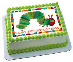 Cooking caterpillar cake alice has decided to prepare a delicious cake for her sister emma. Edible The Very Hungry Caterpillar Cake Topper Birthday Wafer Paper 1 4 Sheet Ebay