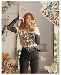 Leave A If You Like The Butterflies Tee Flannel Over Hoodie Aesthetic Mingalondon Callmeangel 90sfashi Fashion Fall Trends Outfits Aesthetic Clothes