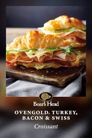 Find quality deli products to add to your shopping list or order . Ovengold Turkey Bacon Swiss Croissant Recipe Boar S Head Recipe In 2021 Best Sandwich Recipes Recipes Food Dishes
