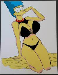 Marge Simpson Pin-Up Color Illustration Art Print | KeyeskeKara Creations