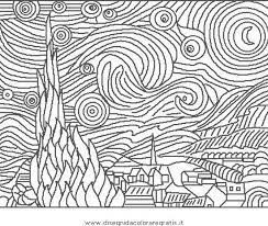 Disegni Van Gogh Starry Night Misti Da Colorare Arte Famosa Disegni Da Colorare Opera D Arte Famosa